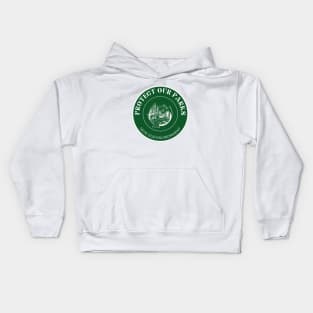 Protect our parks green print Kids Hoodie